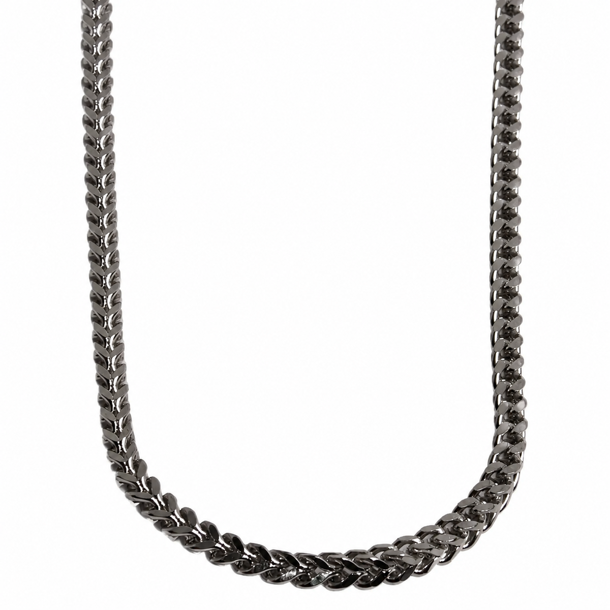 Erkek Çelik Kalın Franco / Örgü Zincir Kolye (65 cm)