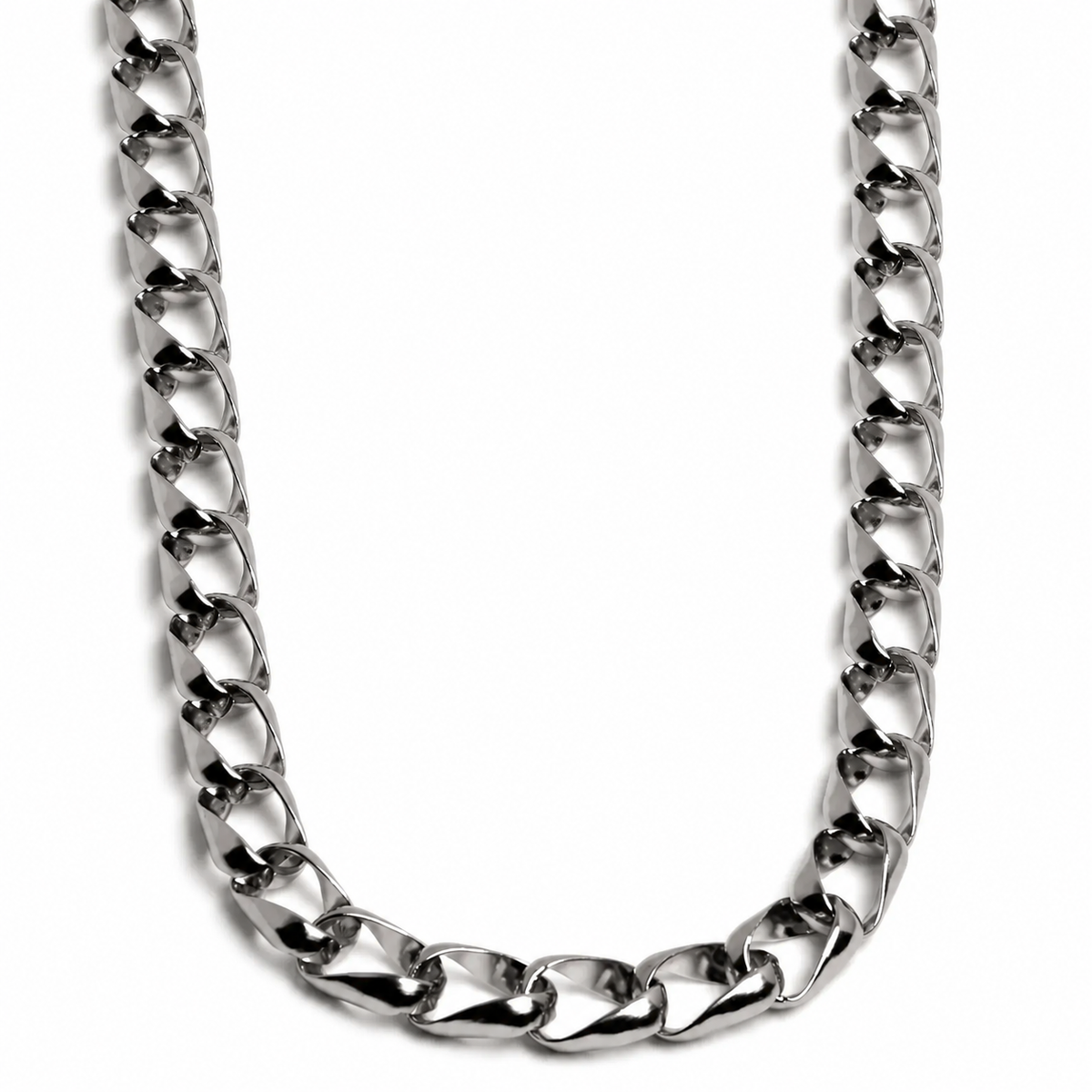 Erkek Çelik Burgu / Twisted Curb Örgü Zincir Kolye (65 cm)