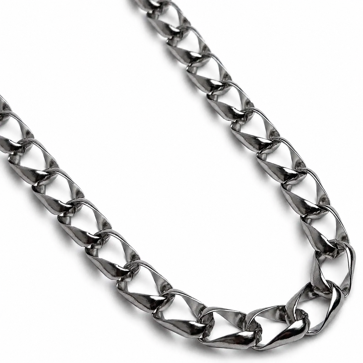 Erkek Çelik Burgu / Twisted Curb Örgü Zincir Kolye (65 cm)