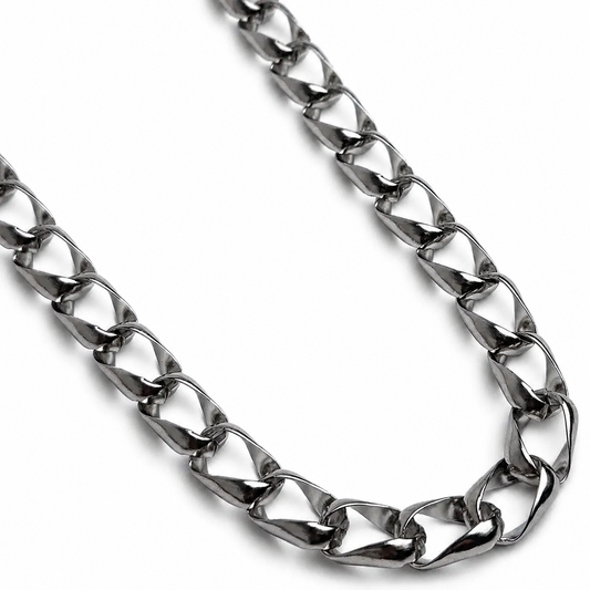 Erkek Çelik Burgu / Twisted Curb Örgü Zincir Kolye (65 cm)